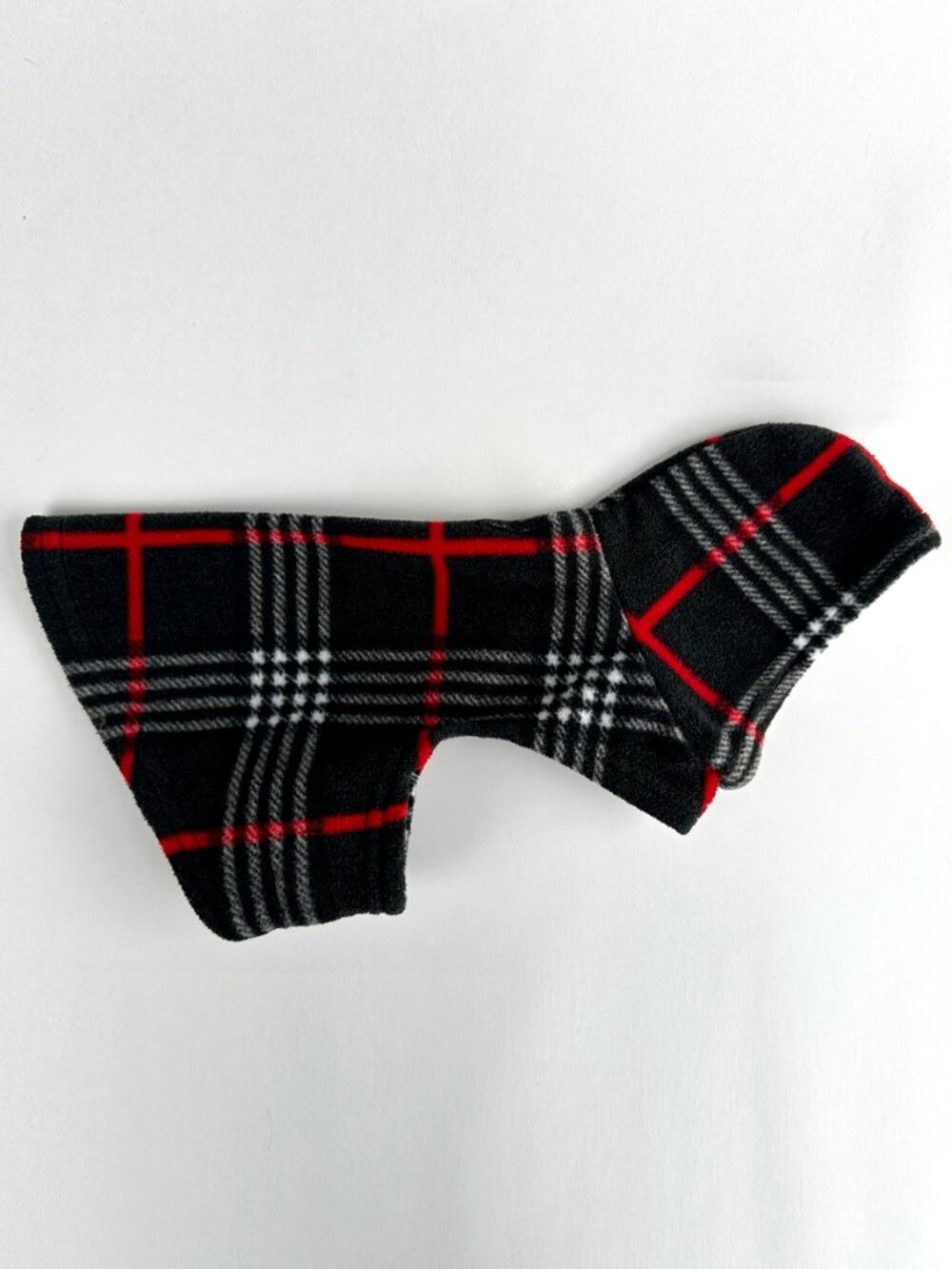 Black Plaid Fleece Super-Soft Pullover Puppy Dog Hoodie Extra Small